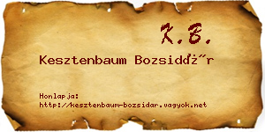 Kesztenbaum Bozsidár névjegykártya